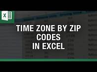 Video thumbnail for Time Zone by Zip Code List in Excel