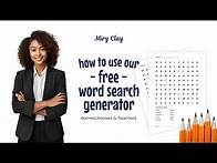 Video thumbnail for Create Custom Word Searches for Free – Easy Tutorial!