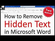 Video thumbnail for How to Remove Hidden Text in Microsoft Word