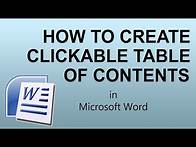 Video thumbnail for How To Create a Clickable Table of Contents in Microsoft Word