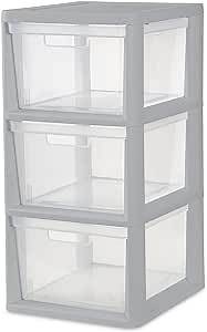 Video thumbnail for Sterilite 3 Drawer Storage Tower, Plastic Bin Drawers with Handles Organize Clothes in Closet, Easy Assembly, Gray with Clear Drawers, 1-Pack