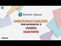 Video thumbnail for 4MB1/01/MAY/JUNE/2021 | Unseen Exam Paper | Edexcel International GCSE Mathematics B | 2021 | M/J