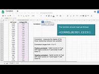 Video thumbnail for Calculate a Correlation in Google Sheets; Pearson's r; How to calculate r