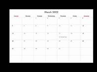 Video thumbnail for March 2022 Calendar Printable with Holidays