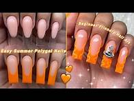 Video thumbnail for EASY ORANGE SUMMER POLYGEL NAILS🧡 BEGINNER FREINDLY NAIL ART & ABSTRACT NAIL DESIGN! | Nail Tutorial