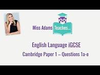 Video thumbnail for Revise Cambridge IGCSE English Language Paper 1 - Questions 1a-e!