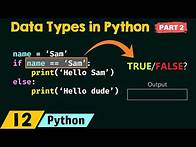 Video thumbnail for Basic Data Types in Python (Part 2)