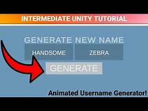 Video thumbnail for Generate USERNAMES RANDOMLY In Unity! [INTERMEDIATE TUTORIAL]
