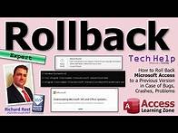 Video thumbnail for How to Roll Back Microsoft Access to a Previous Version in Case of Bugs, Crashes, Problems