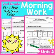 Video thumbnail for 2nd Grade Morning Work Math and ELA Daily Spiral Review UNIT 2