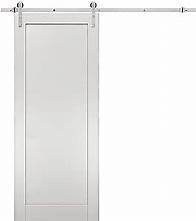 Video thumbnail for SARTODOORS Sliding Barn Door 42 x 80 with Stainless Steel 8ft Hardware | Quadro 4111 White Ash | Top Mount Rail Hangers Sturdy Silver Set | Modern Solid Panel Interior Doors
