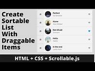 Video thumbnail for How to Create Sortable List With Draggable Items using HTML, CSS & JavaScript | Sortable.js