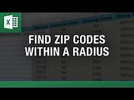 Video thumbnail for Find Zip Codes within a Radius in Excel