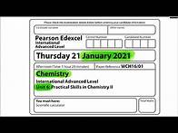 Video thumbnail for Pearson Edexcel International A level chemistry unit 6 January 2021