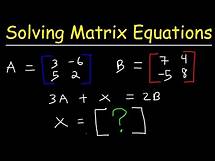 Video thumbnail for Solving Matrix Equations