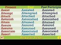 Video thumbnail for Regular Verbs in English : 320+ Important forms of Verbs|Verb forms|Present-Past-Past Participle [1]