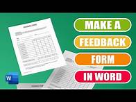Video thumbnail for Create a Feedback Form in Word - FREE