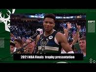 Video thumbnail for 2021 #NBAFinals Milwaukee Bucks' trophy presentation ceremony | ESPN