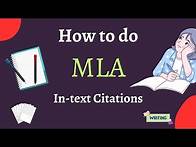 Video thumbnail for How to do MLA in-text citation