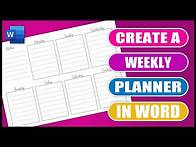Video thumbnail for Create A WEEKLY PLANNER in Word | EASY TUTORIAL