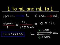 Video thumbnail for How To Convert From MilliLiters to Liters and Liters to Milliliters - mL to L and L to mL