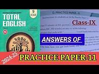 Video thumbnail for ICSE-IX | Total English solution 2024-25 | Answers of Practice paper-11|PRACTICE PAPER-11 SOLUTIONS🔥