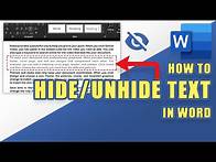 Video thumbnail for How to HIDE / UNHIDE Text Easily in Microsoft Word