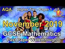Video thumbnail for GCSE Maths AQA November 2019 Paper 1 Higher Tier Walkthrough