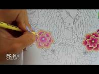Video thumbnail for How to colour a flower | Prismacolor Pencils | Beginners colouring tutorial | Doodles from The Den