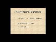 Video thumbnail for Grade 7 Simplify Algebraic Expressions