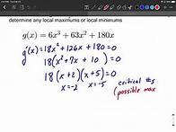 Video thumbnail for Find critical numbers and use second 2nd derivative test to determine maximum or minimum.