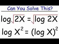 Video thumbnail for Logarithmic Equations