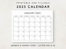 Video thumbnail for 2025 Calendar Printable, Monthly Calendar 2025, Fillable Calendar, 2025 Planner Printable, Minimalist Calendar, Simple Clean Calendar - Etsy