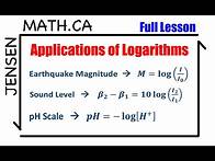 Video thumbnail for Applications of Logarithms (full lesson) | grade 12 MHF4U | jensenmath.ca