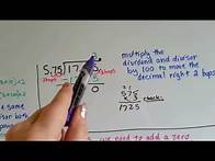 Video thumbnail for Grade 6 Math #2.6a, Long Division - divide decimals by whole numbers or decimals