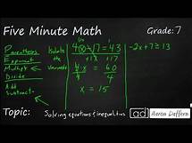 Video thumbnail for 7th Grade Math Solving Equations and Inequalities
