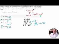 Video thumbnail for How to Write an Exponential Function From a Word Problem (9T1Q43P)