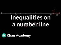 Video thumbnail for Plotting inequalities on a number line | Equations & inequalities | 6th grade | Khan Academy