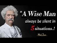 Video thumbnail for Always Be Silent In five Silent in Five Situations | Best Mark Twain Quotes Of All The Time