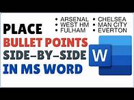 Video thumbnail for How to Put Bullet Points Side By Side in Word