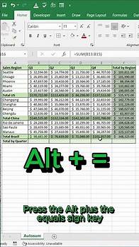 Video thumbnail for Sum In Excel The Quickest Way Using AutoSum -Auto Sum Keyboard Shortcut in Microsoft Excel #shorts