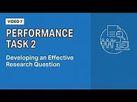Video thumbnail for AP Seminar Performace Task 2: Developing a Research Question