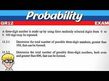 Video thumbnail for Probability Grade 12 Exam Questions
