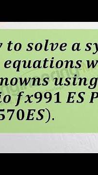 Video thumbnail for How to solve 3 equations in 3 unknowns using a Casio fx-991ES Plus Calculator