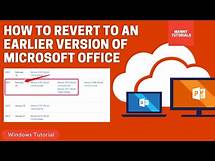 Video thumbnail for How to revert to an earlier version of Office