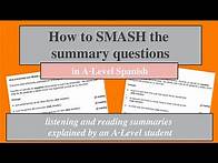 Video thumbnail for How to SMASH the listening & reading summary questions at A-Level Spanish!
