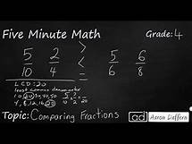 Video thumbnail for 4th Grade Math Comparing Fractions