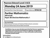 Video thumbnail for Decision 1 2019 Pearson Edexcel A level further maths