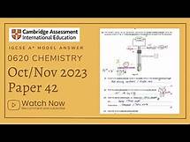 Video thumbnail for IGCSE Chemistry Paper 42 - Oct/Nov 2023 - 0620/42/O/N/23 (Q1-3) SOLVED