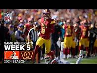 Video thumbnail for Cleveland Browns vs. Washington Commanders | 2024 Week 5 Game Highlights